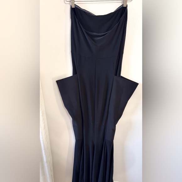 Norma Kamali Strapless Wing Fishtail Gown in Black - Picture 6 of 9
